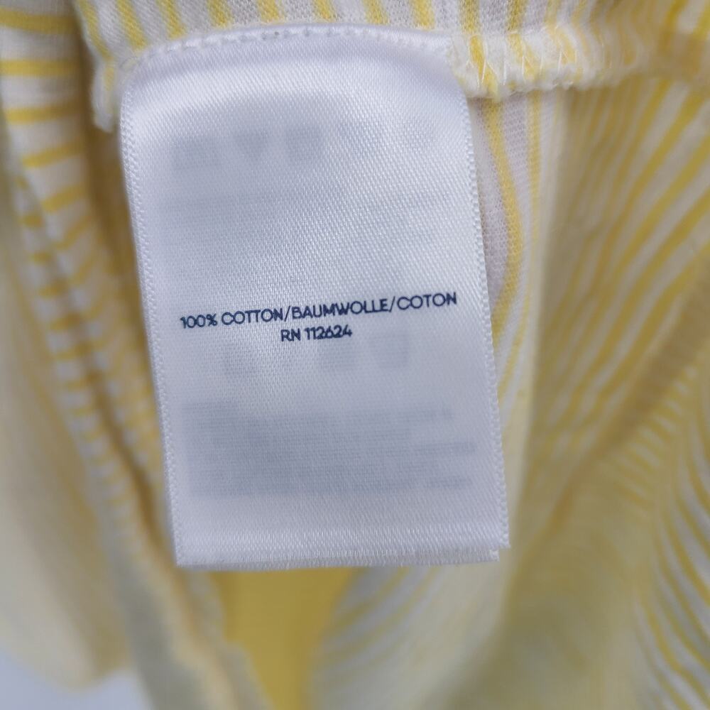 Lands End Yellow Stripe Split Hem Tunic Tank Top Casual Coastal Preppy Size XL - Picture 4 of 8